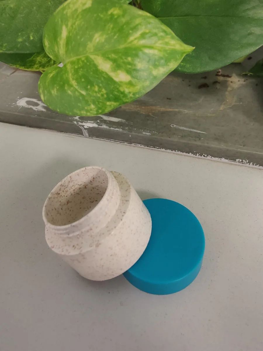 IDA jar, real photo, teal cap