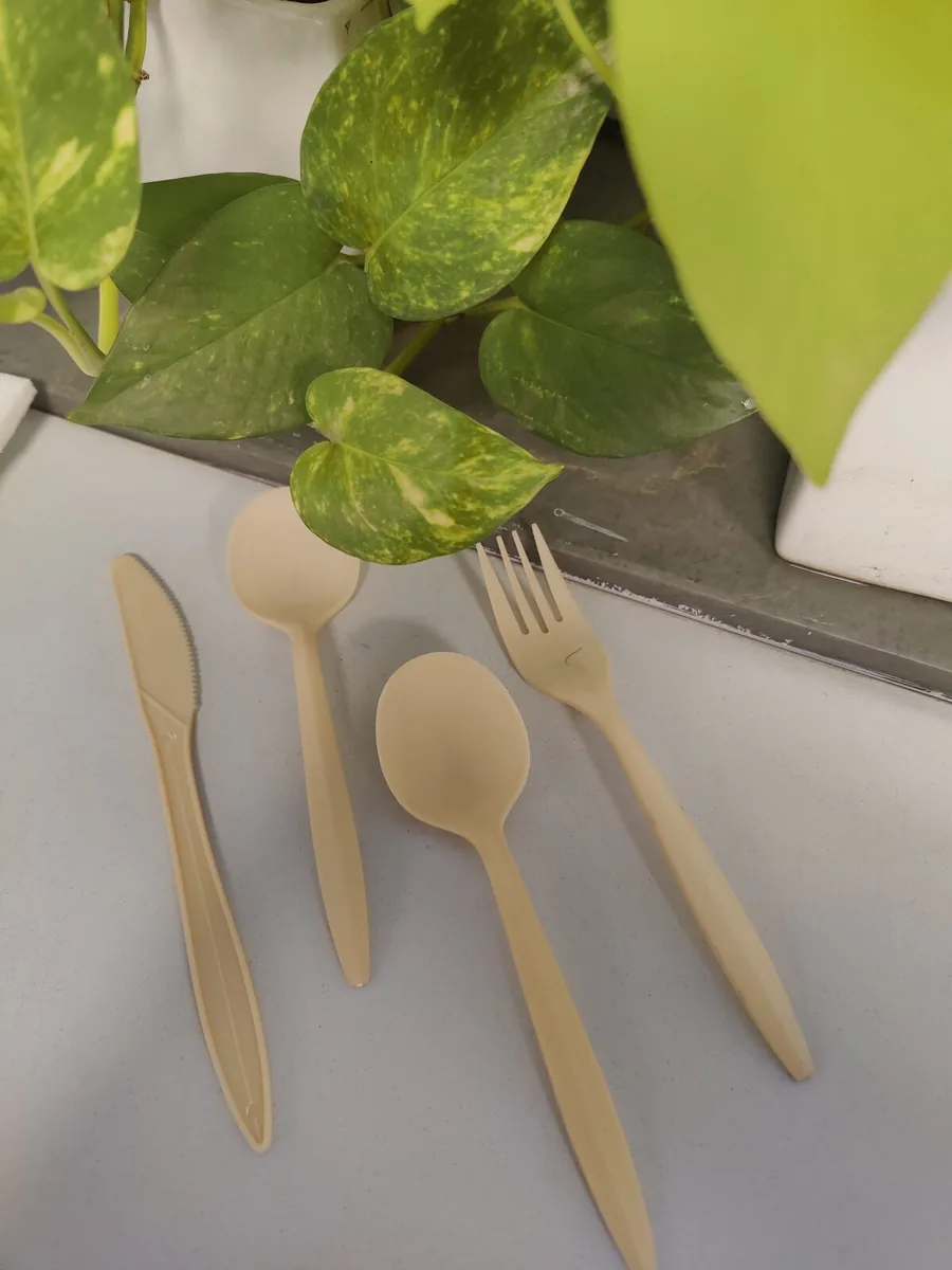 IDA moulded cutlery — knife, spoons and fork